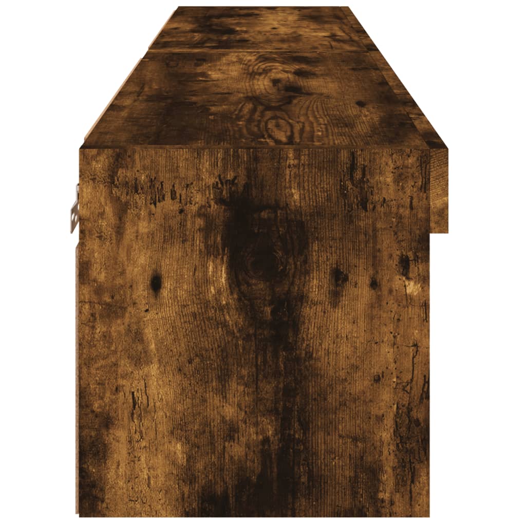 TV Cabinets with LED Lights, 2 pcs., Smoked, 60x30x30cm
