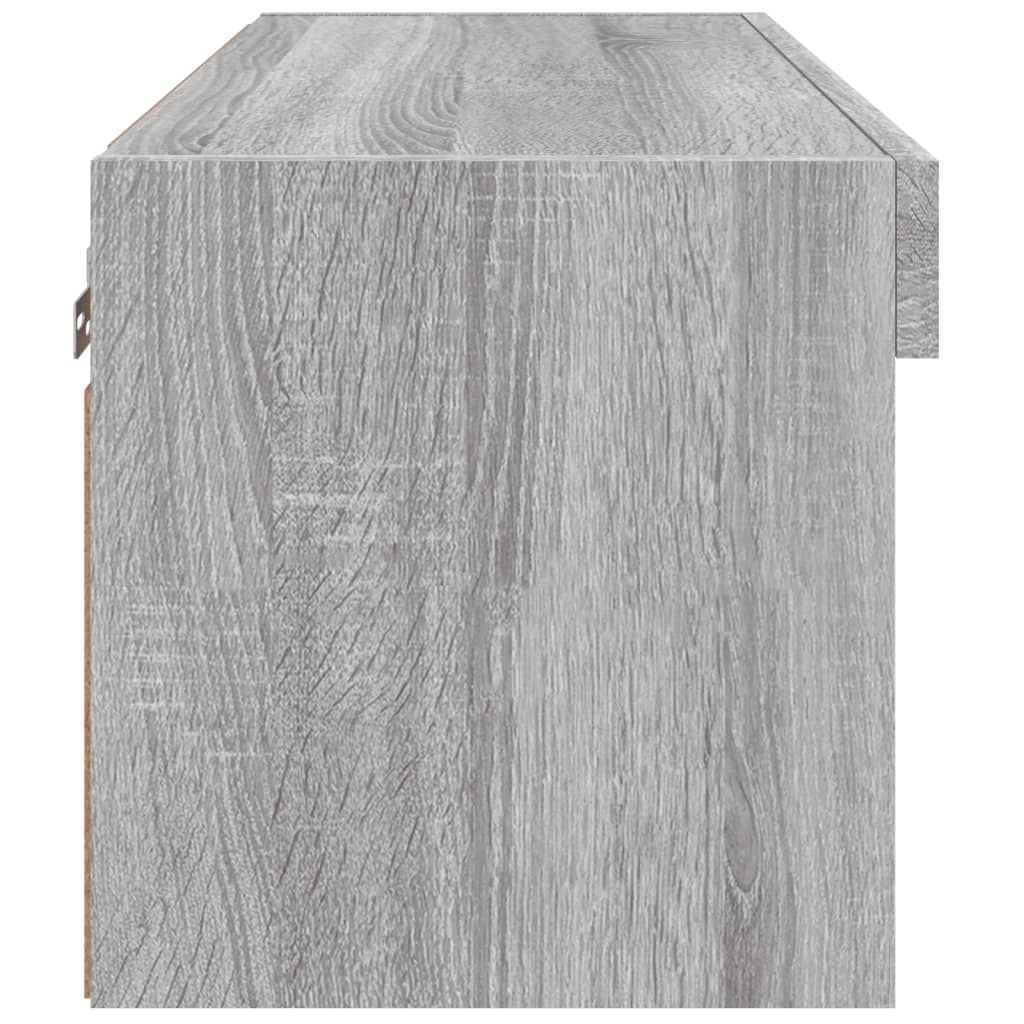 TV spintelė su LED lemputėmis, pilka ąžuolo, 60x30x30cm