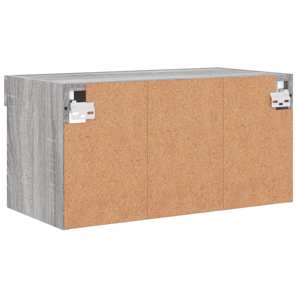 TV spintelė su LED lemputėmis, pilka ąžuolo, 60x30x30cm