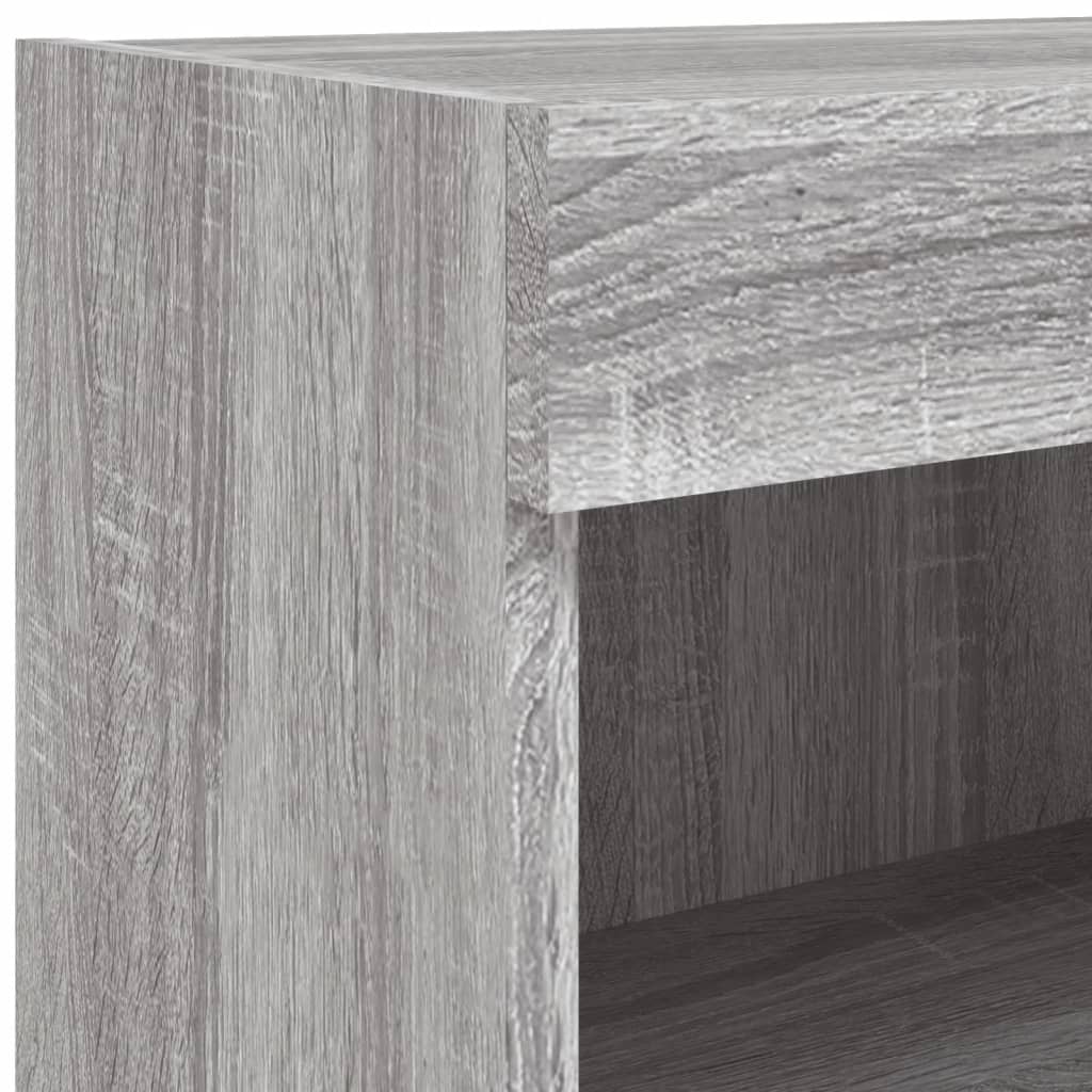 TV cabinet with LED lights, 2 pcs, grey oak, 60x30x30cm
