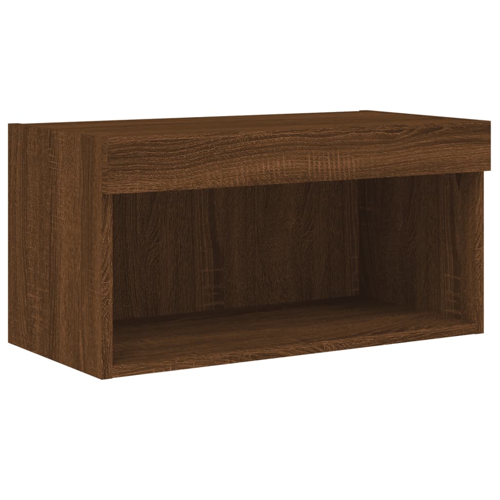 TV spintelė su LED lemputėmis, ruda ąžuolo, 60x30x30cm