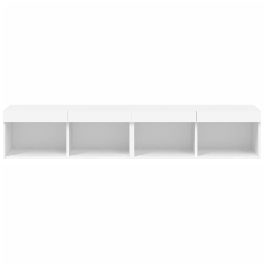 TV skapīši ar LED gaismām, 2 gab., balti, 80x30x30 cm