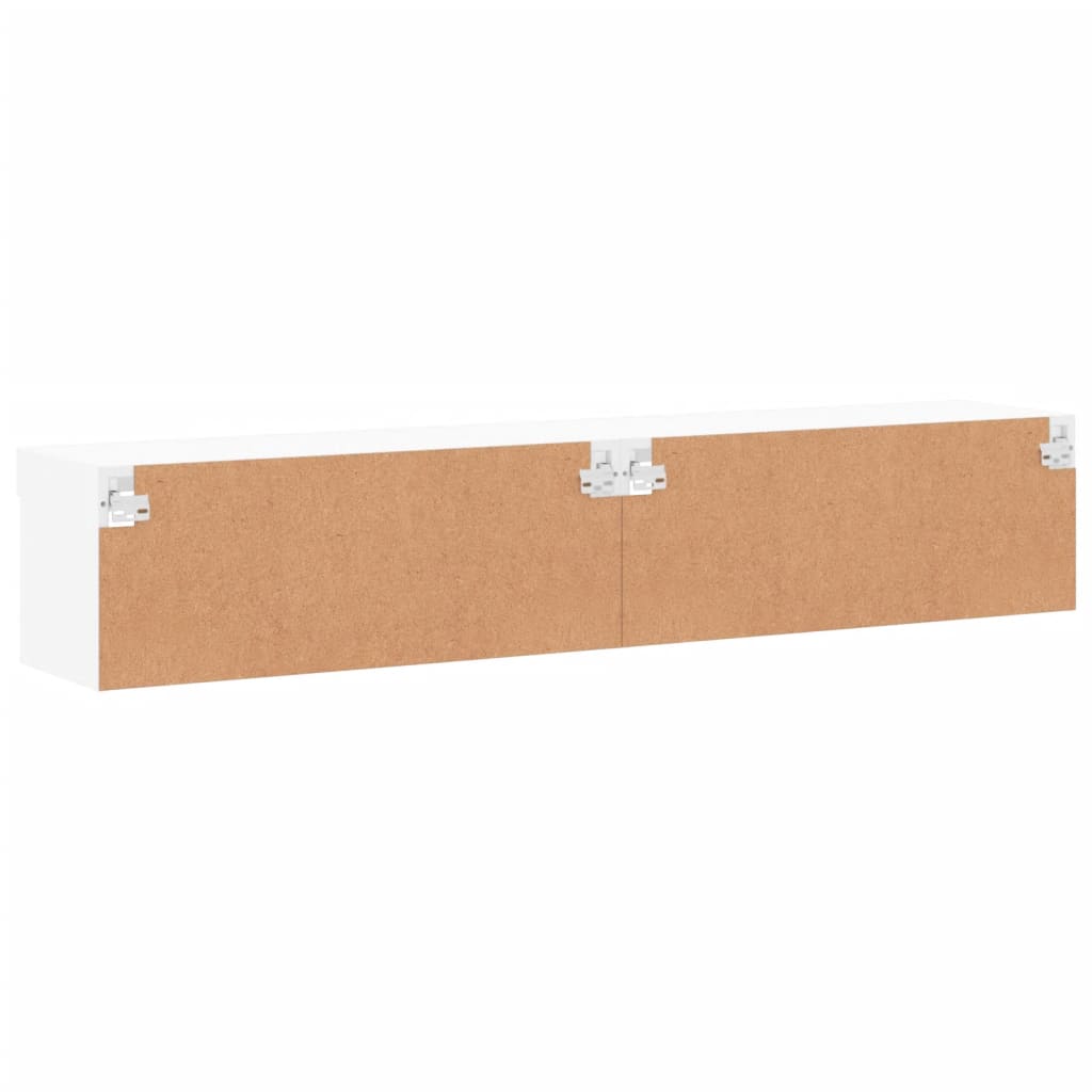 TV skapīši ar LED gaismām, 2 gab., balti, 80x30x30 cm
