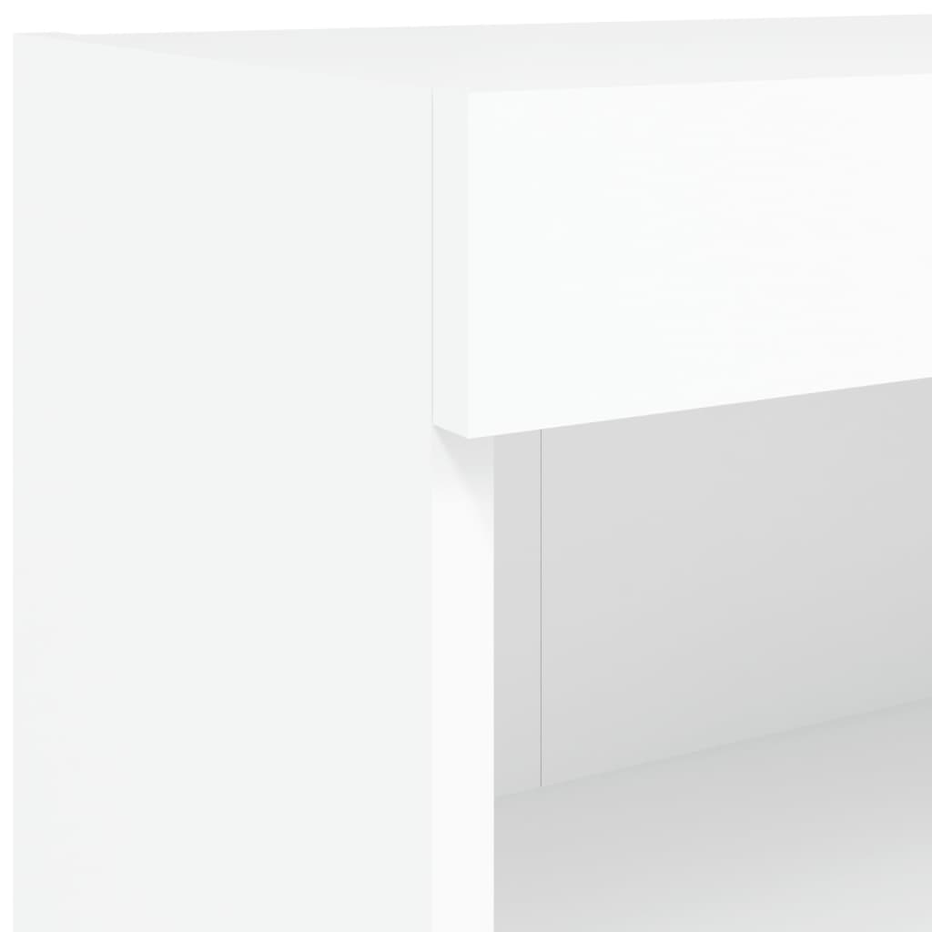 TV skapīši ar LED gaismām, 2 gab., balti, 80x30x30 cm