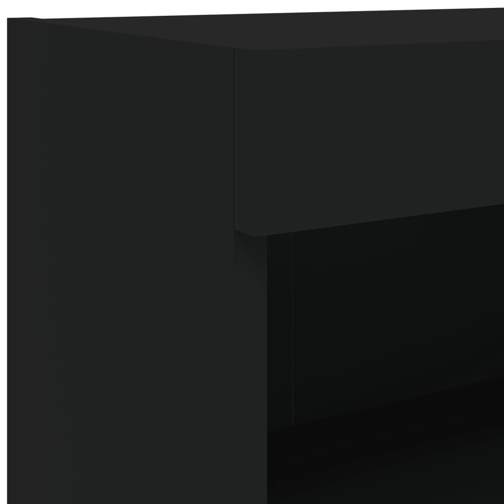 TV spintelė su LED lemputėmis, juodos spalvos, 80x30x30cm