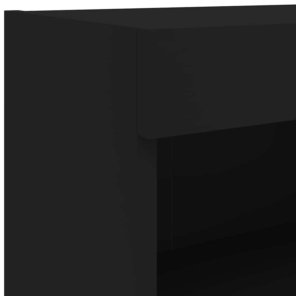 Televizora skapītis ar LED apgaismojumu, melns, 80x30x30 cm