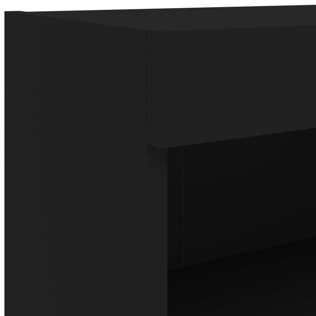TV spintelės su LED lemputėmis, 2vnt., juodos, 80x30x30cm