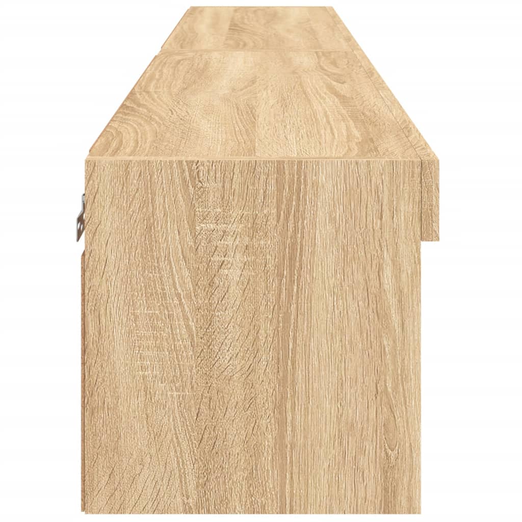 TV cabinets with LED lights, 2 pcs, oak, 80x30x30cm