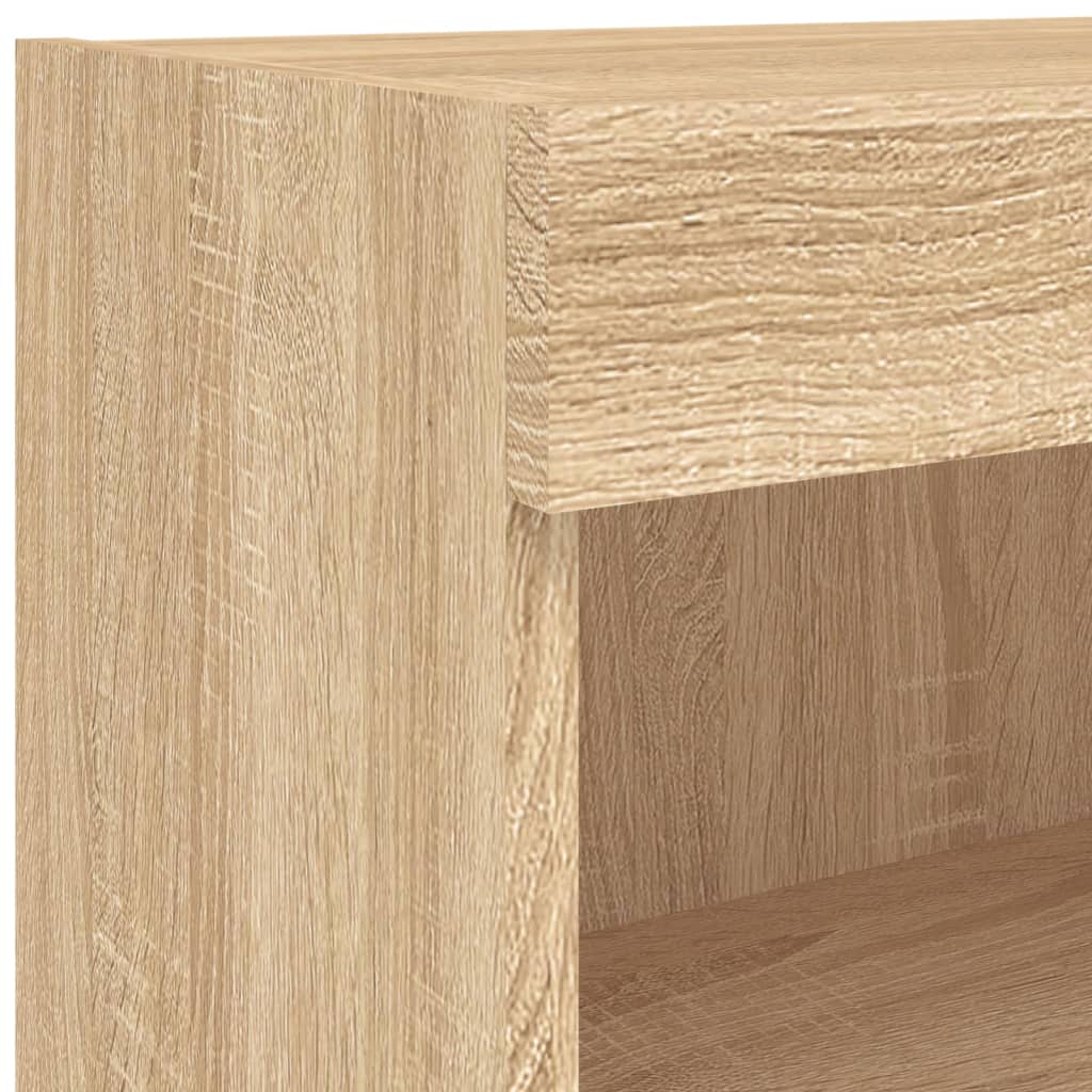 TV cabinets with LED lights, 2 pcs, oak, 80x30x30cm