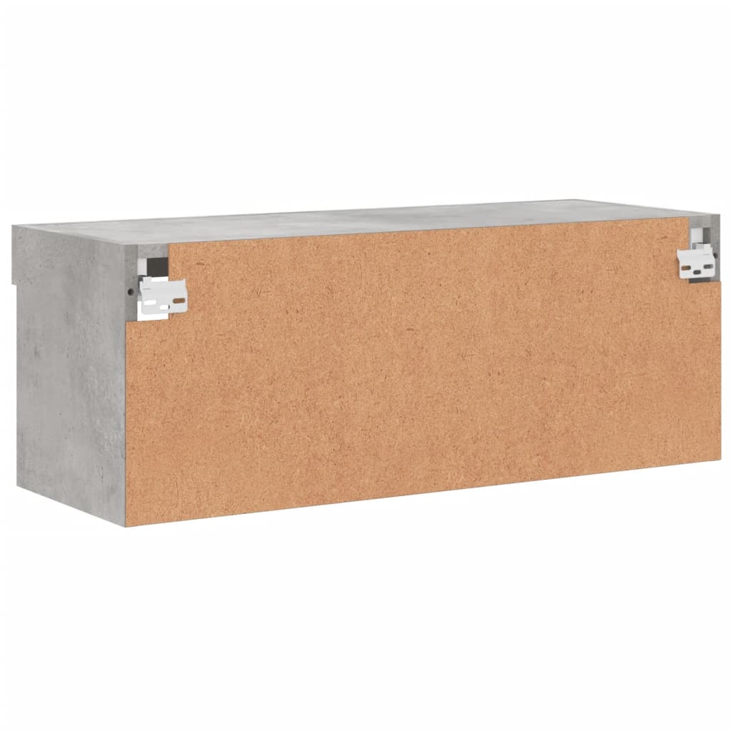 TV skapītis ar LED apgaismojumu, betona pelēks, 80x30x30 cm