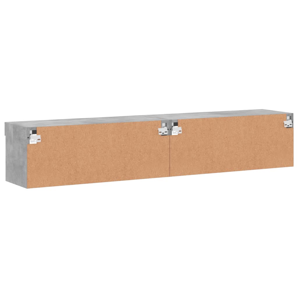 TV skapji ar LED gaismām, 2 gab., betona, 80x30x30 cm