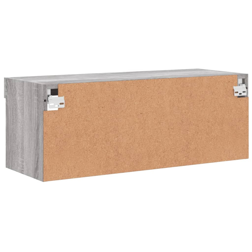 TV cabinet with LED lights, grey oak, 80x30x30cm