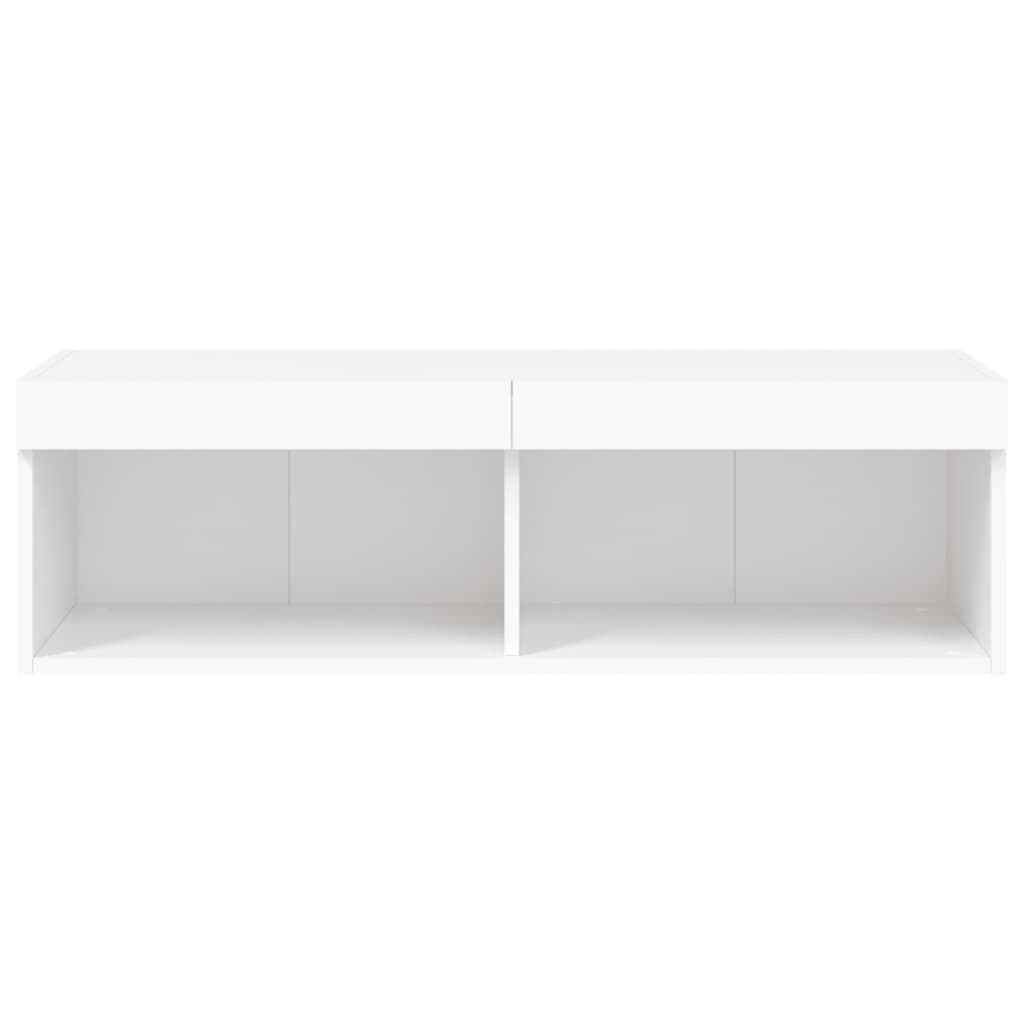 Televizora skapītis ar LED apgaismojumu, balts, 100x30x30cm