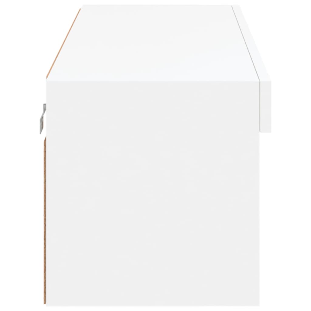 TV spintelė su LED lemputėmis, baltos spalvos, 100x30x30cm