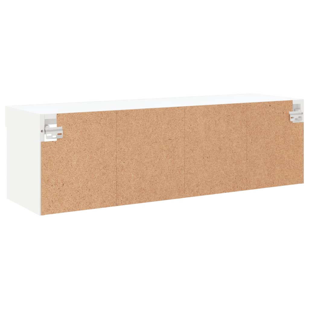 TV spintelė su LED lemputėmis, baltos spalvos, 100x30x30cm