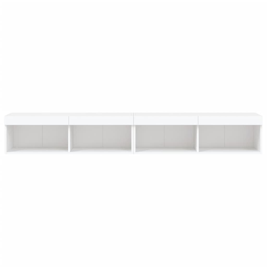 TV skapji ar LED gaismām, 2 gab., balti, 100x30x30cm