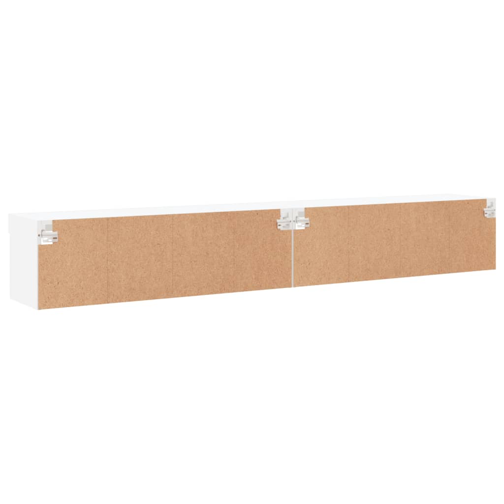 TV skapji ar LED gaismām, 2 gab., balti, 100x30x30cm