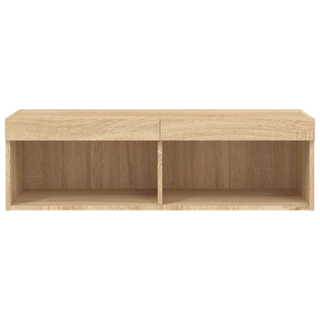 TV skapītis ar LED apgaismojumu, ozola krāsā, 100x30x30cm