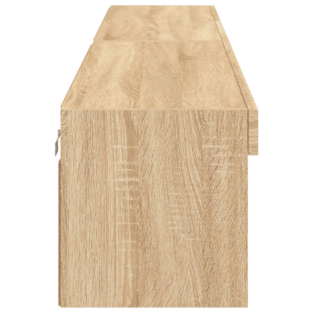 TV spintelės su LED lemputėmis, 2vnt., ąžuolo, 100x30x30cm