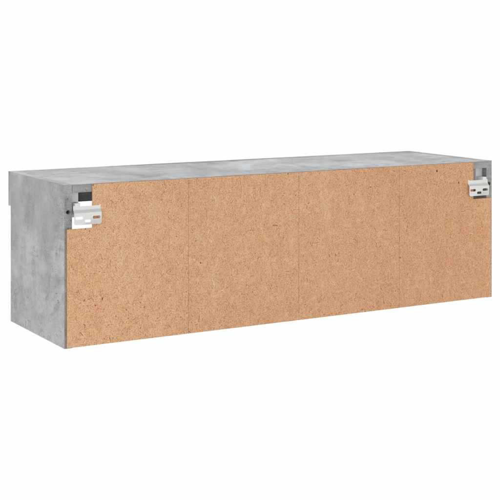 TV skapītis ar LED apgaismojumu, betona pelēks, 100x30x30cm