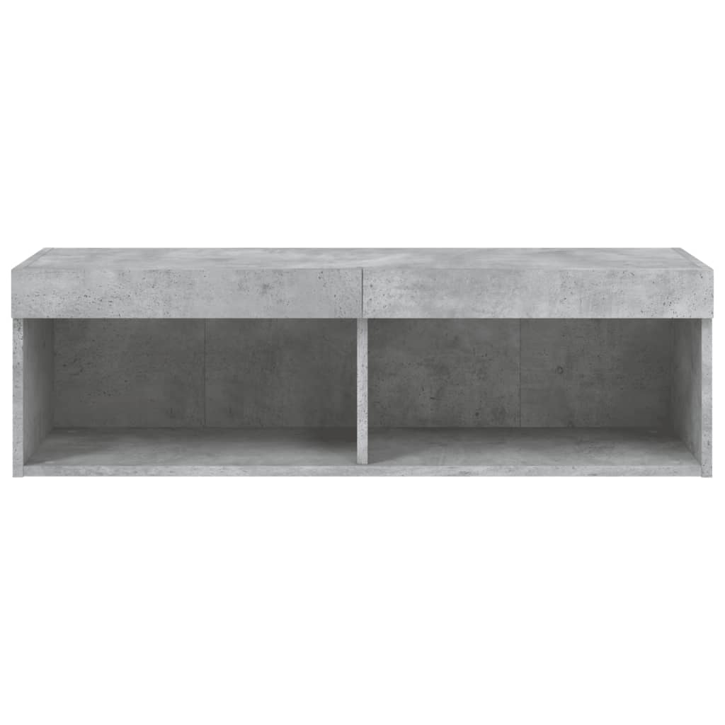 TV spintelė su LED lemputėmis, betono pilka, 100x30x30cm