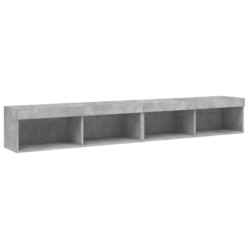 TV spintelės su LED lemputėmis, 2vnt., betono, 100x30x30cm
