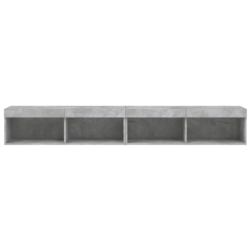 TV spintelės su LED lemputėmis, 2vnt., betono, 100x30x30cm