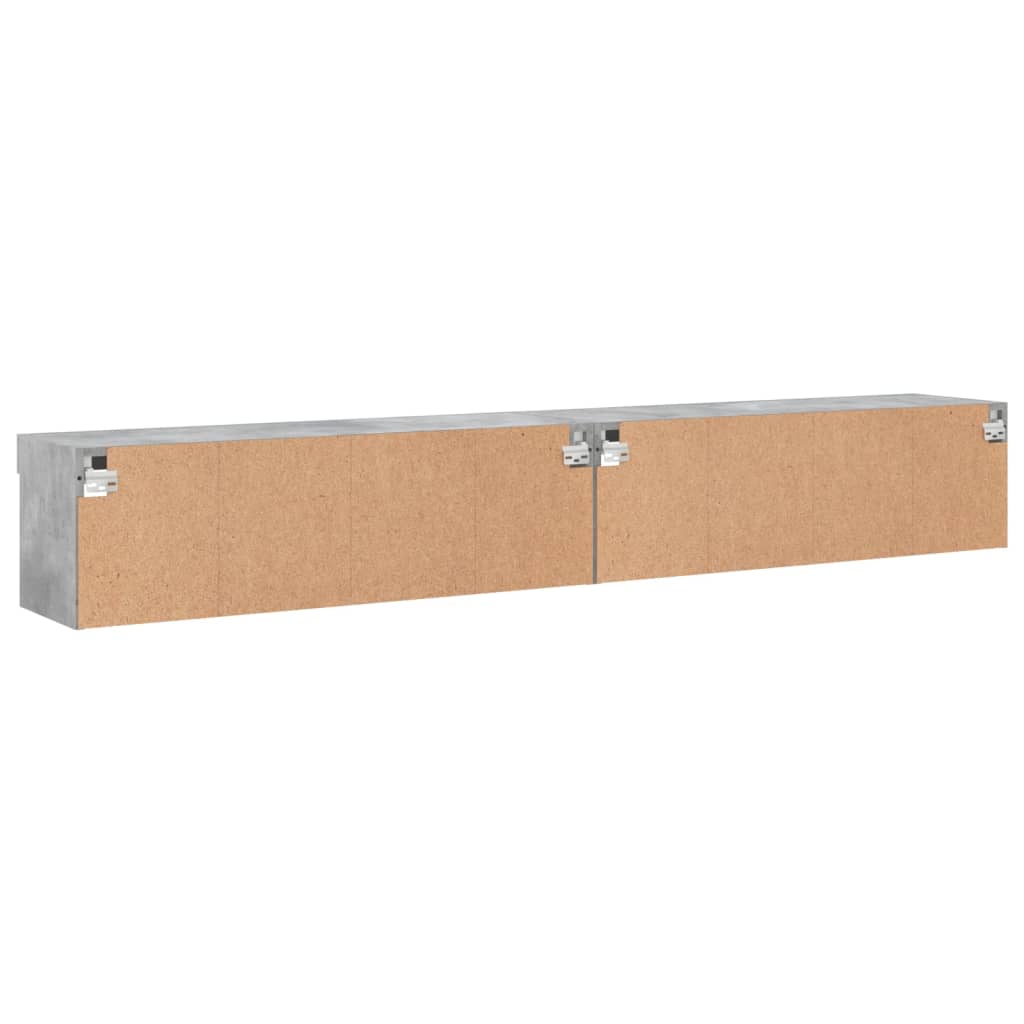 TV spintelės su LED lemputėmis, 2vnt., betono, 100x30x30cm