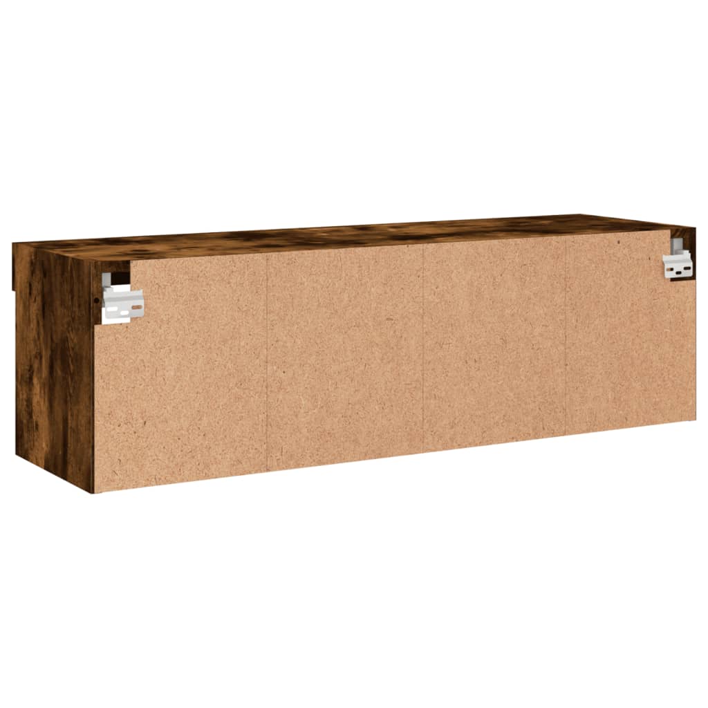 TV skapītis ar LED apgaismojumu, dūmu ozola, 100x30x30cm