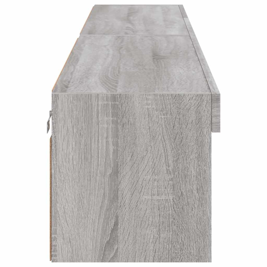 TV Cabinets with LED Lights, 2 pcs., Grey Oak, 100x30x30cm