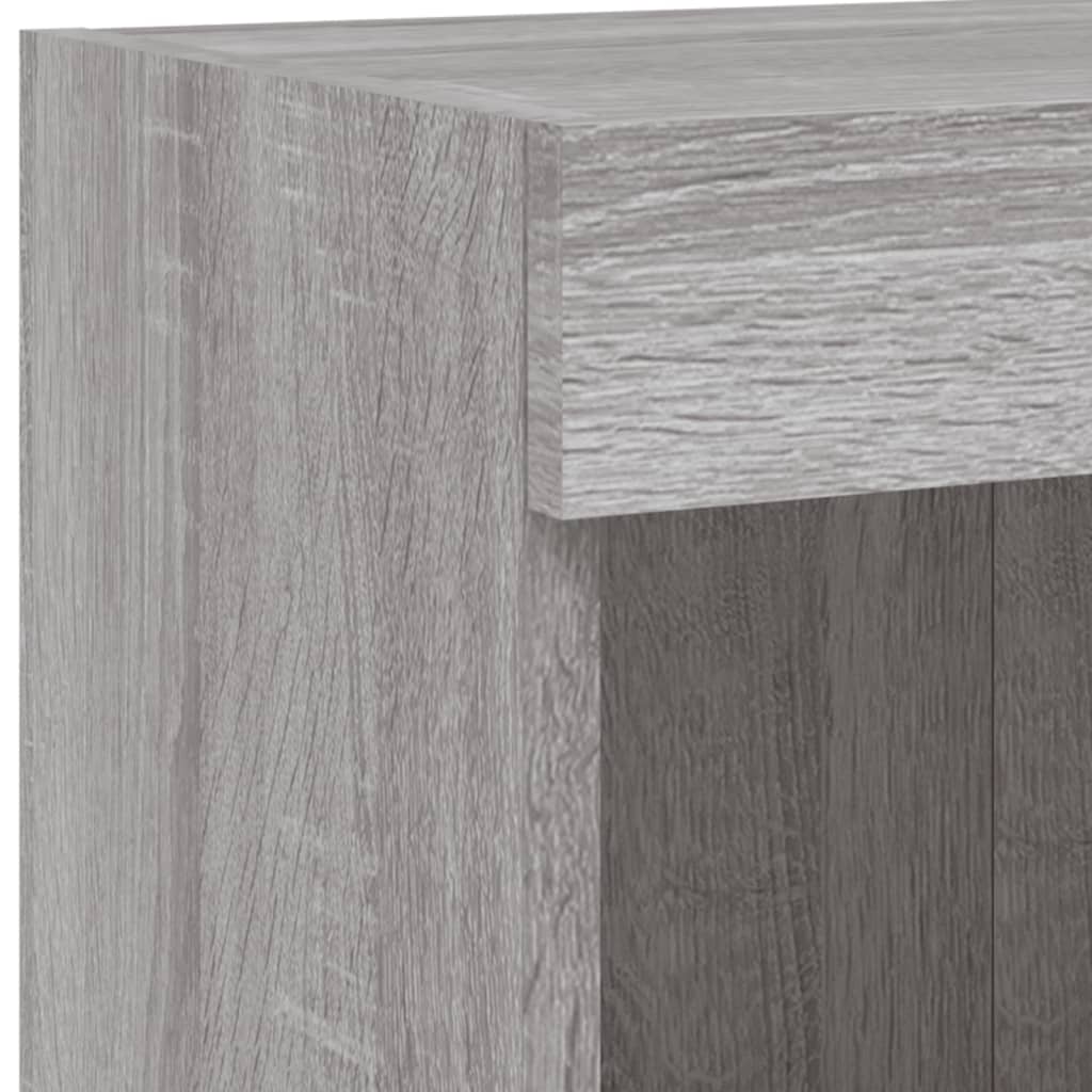 TV Cabinets with LED Lights, 2 pcs., Grey Oak, 100x30x30cm