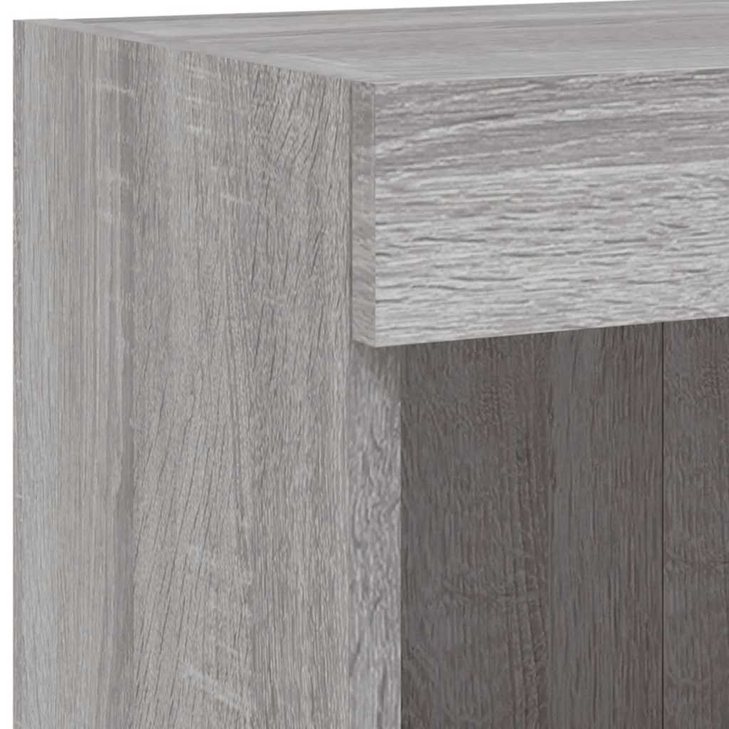 TV Cabinets with LED Lights, 2 pcs., Grey Oak, 100x30x30cm