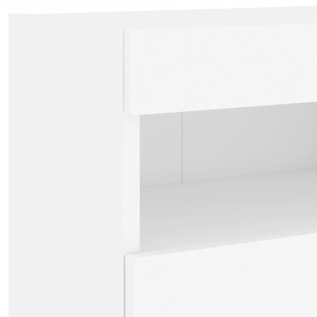 Sieninė TV spintelė su LED lemputėmis, balta, 40x30x40cm