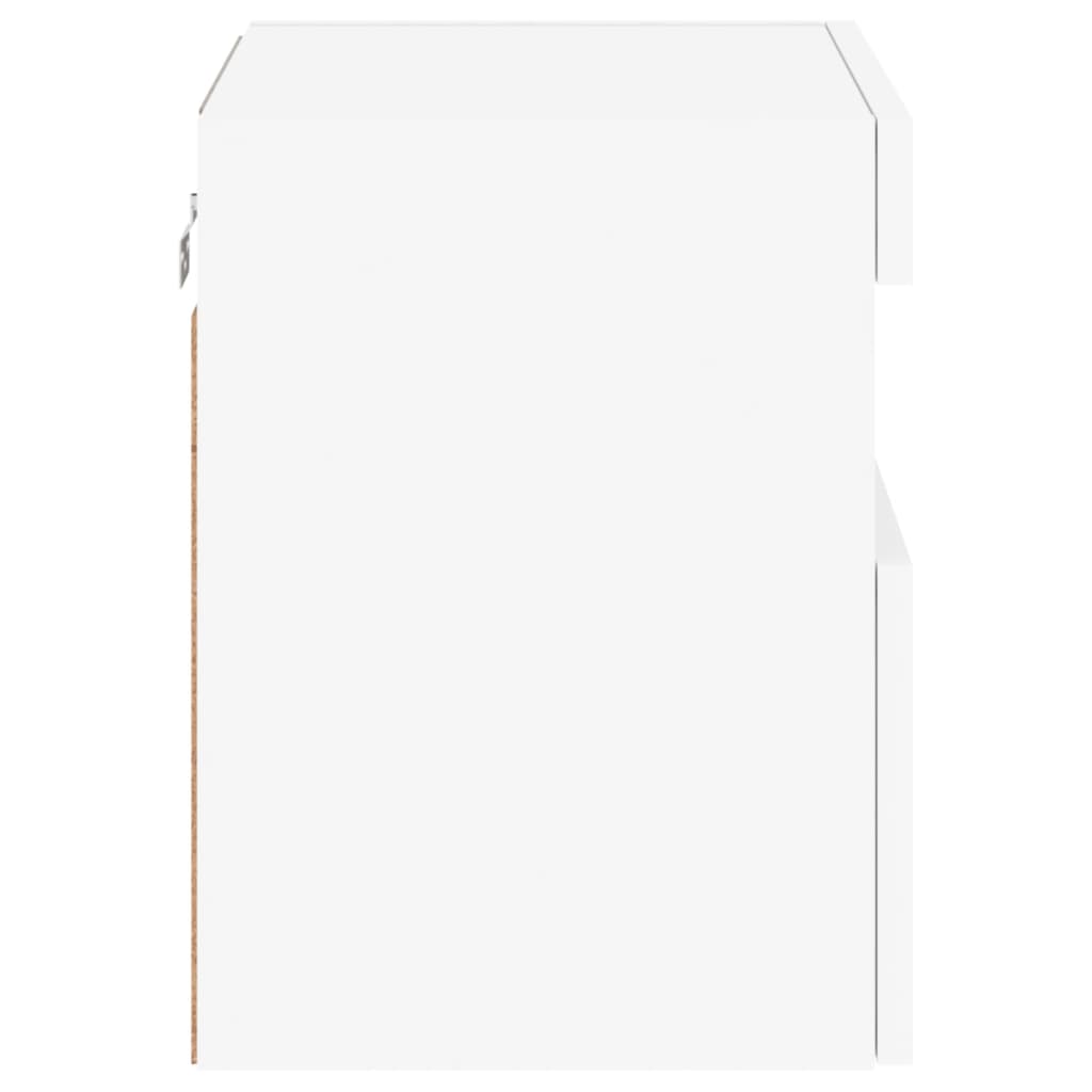 Sieninė TV spintelė su LED lemputėmis, balta, 40x30x40cm