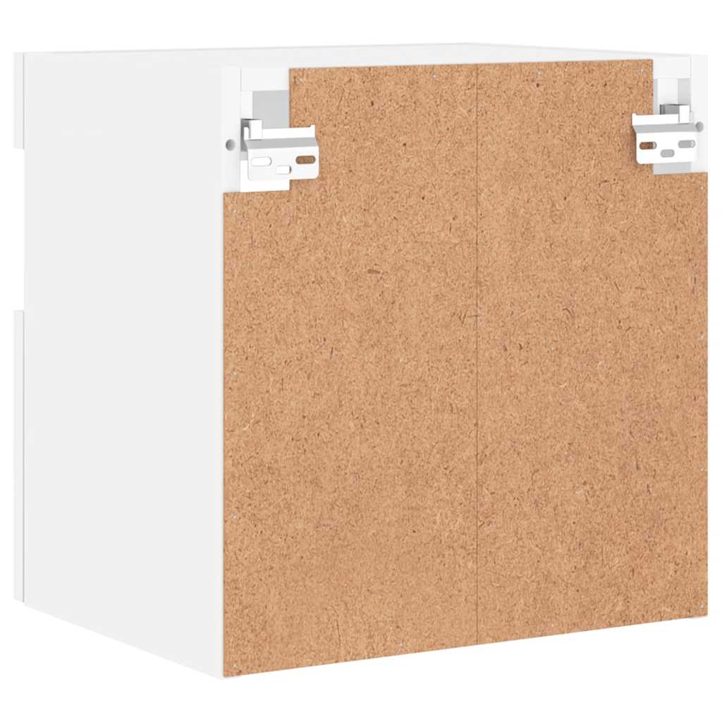 Sieninės TV spintelės su LED, 2vnt., baltos, 40x30x40cm