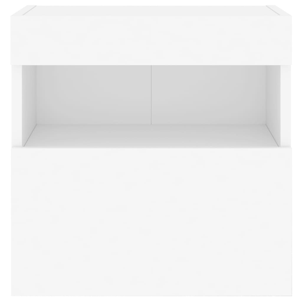 Sieninės TV spintelės su LED, 2vnt., baltos, 40x30x40cm
