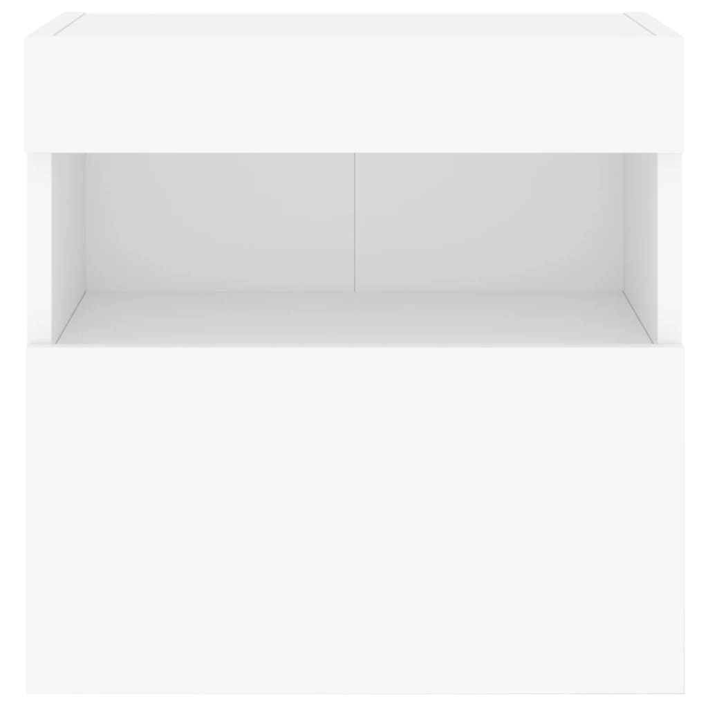 Sieninės TV spintelės su LED, 2vnt., baltos, 40x30x40cm