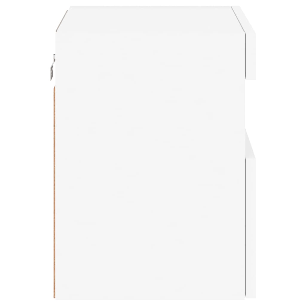 Sieninės TV spintelės su LED, 2vnt., baltos, 40x30x40cm