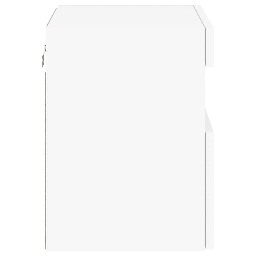 Sieninės TV spintelės su LED, 2vnt., baltos, 40x30x40cm