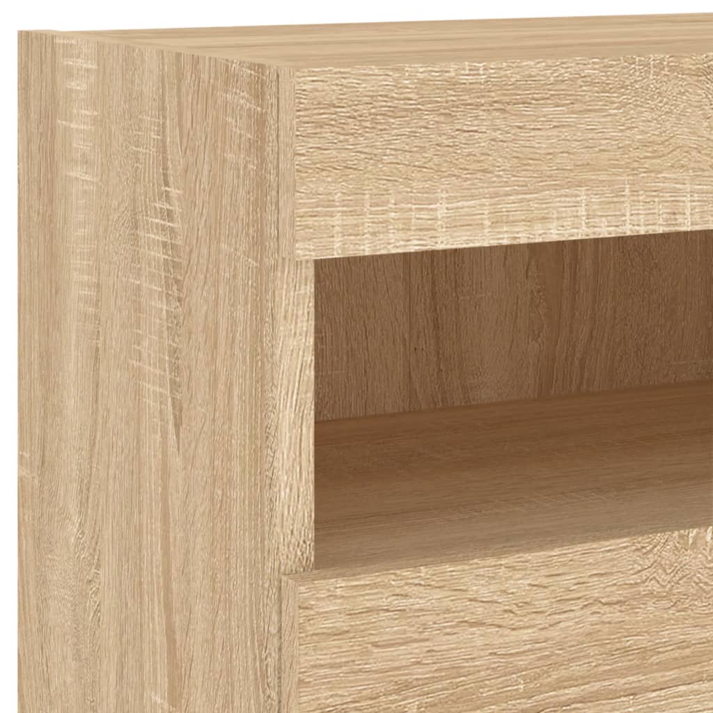 Wall-mounted TV Cabinet with LED Lights, Oak, 40x30x40cm