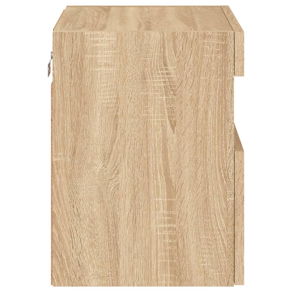 Wall-mounted TV Cabinet with LED Lights, Oak, 40x30x40cm