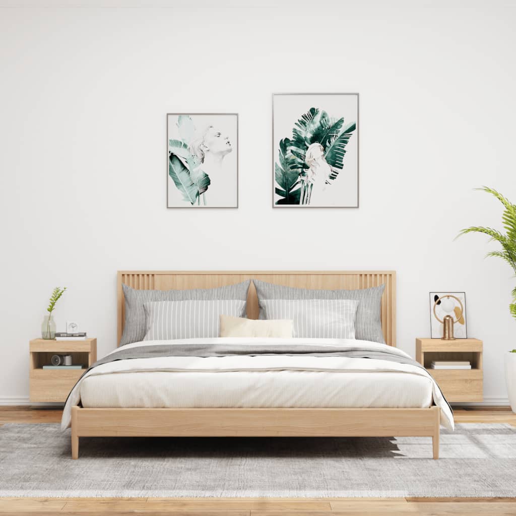 Sieninės TV spintelės su LED, 2vnt., sonoma ąžuolo, 40x30x40cm