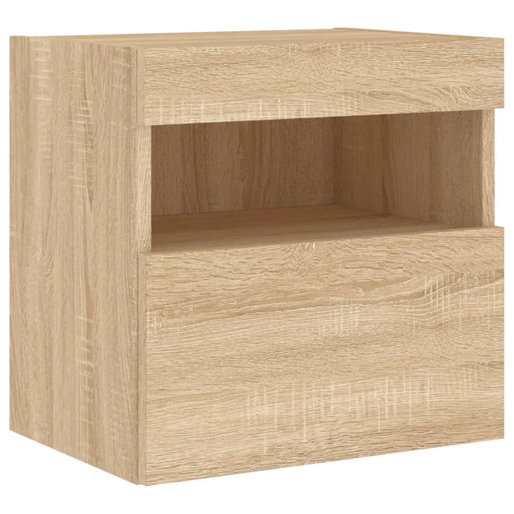 Sieninės TV spintelės su LED, 2vnt., sonoma ąžuolo, 40x30x40cm