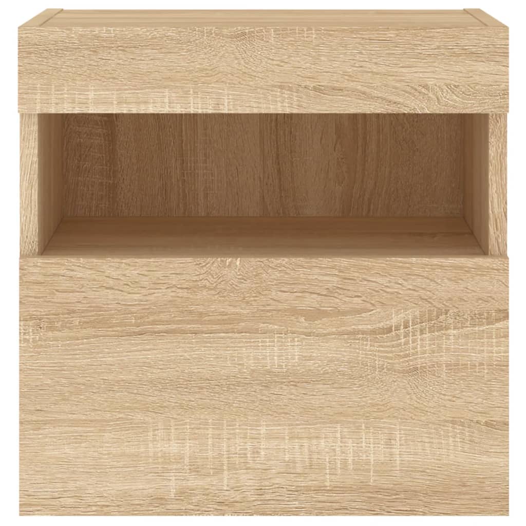 Sieninės TV spintelės su LED, 2vnt., sonoma ąžuolo, 40x30x40cm