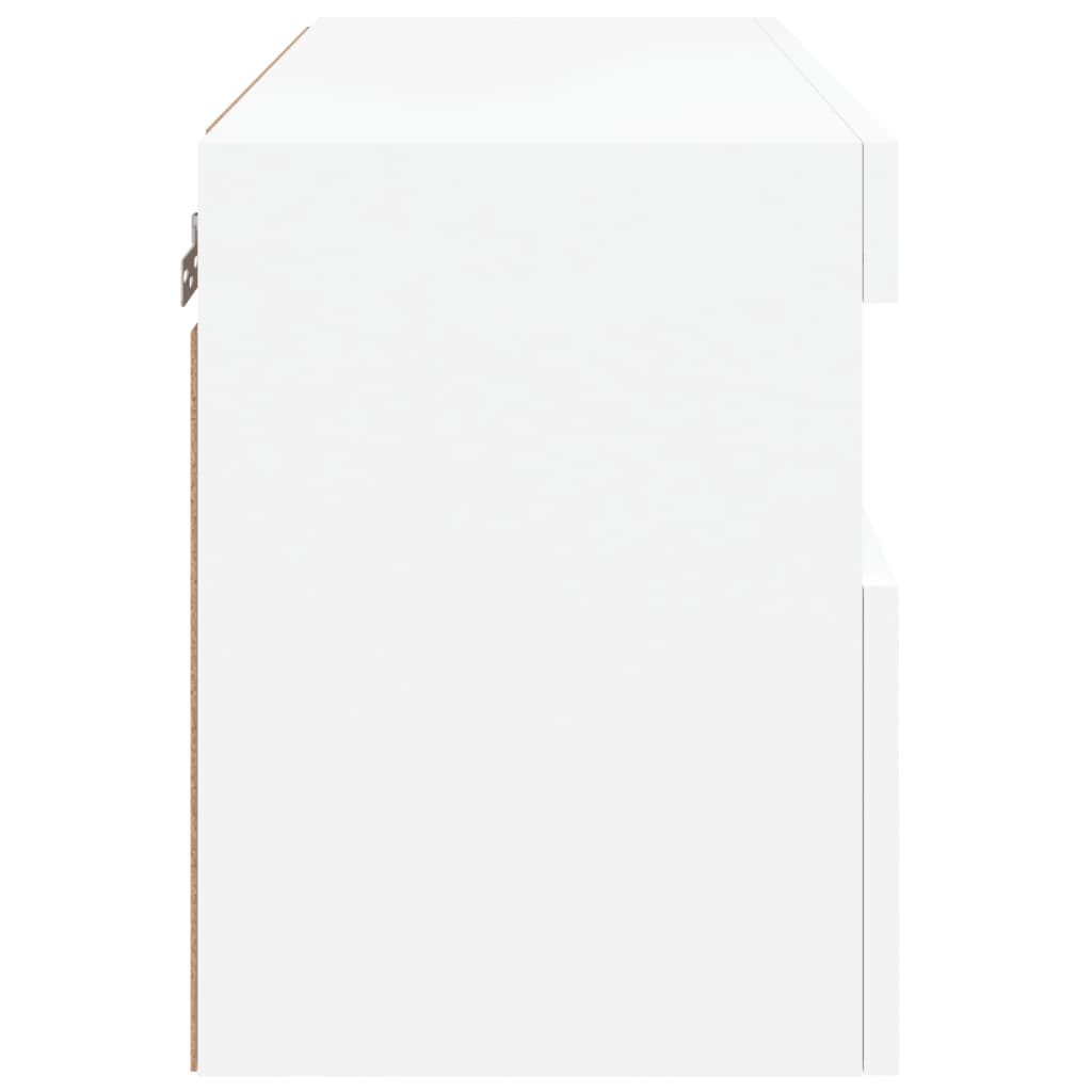 Sieninė TV spintelė su LED lemputėmis, balta, 60x30x40cm