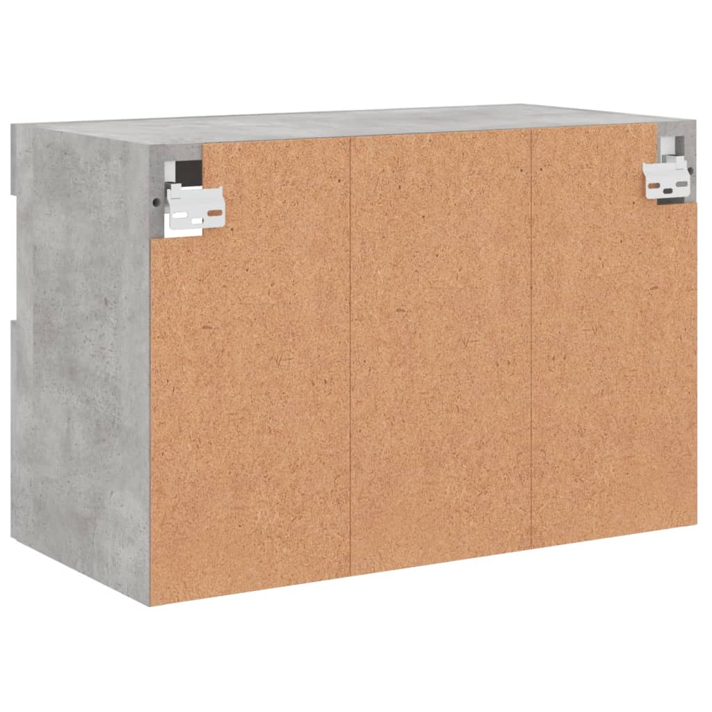 Wall-mounted TV Cabinet with LED lights, Concrete Grey, 60x30x40cm