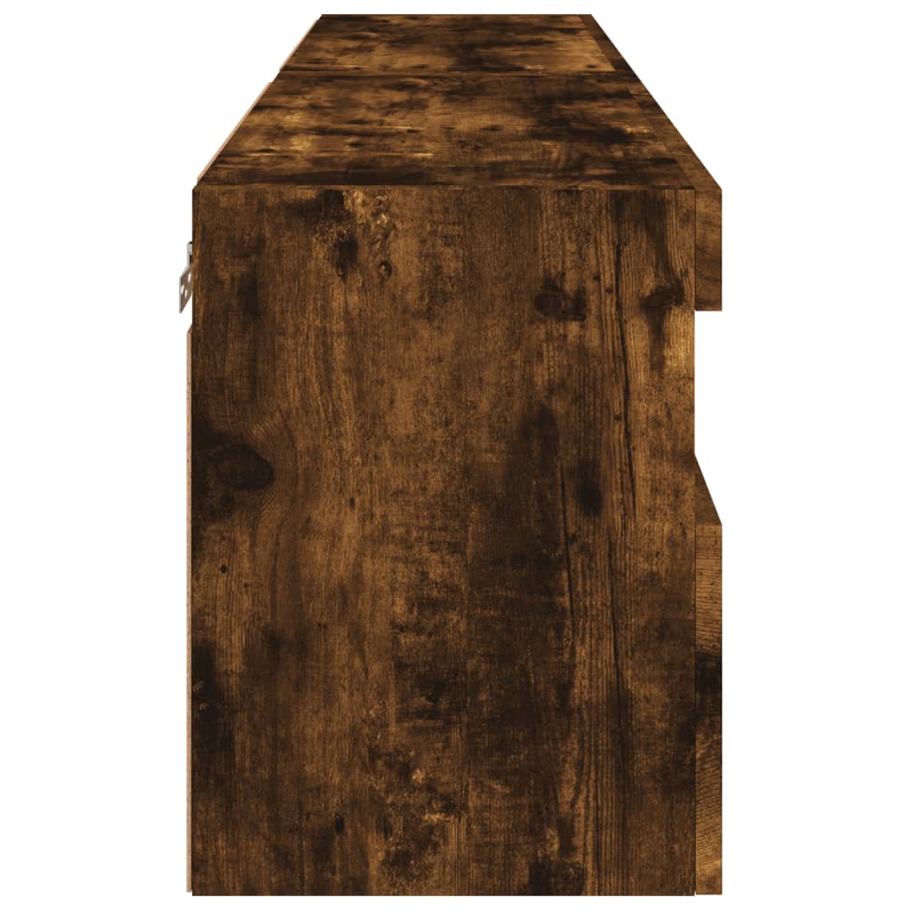 Wall-mounted TV Cabinets with LED, 2 pcs., Smoked Oak, 60x30x40cm