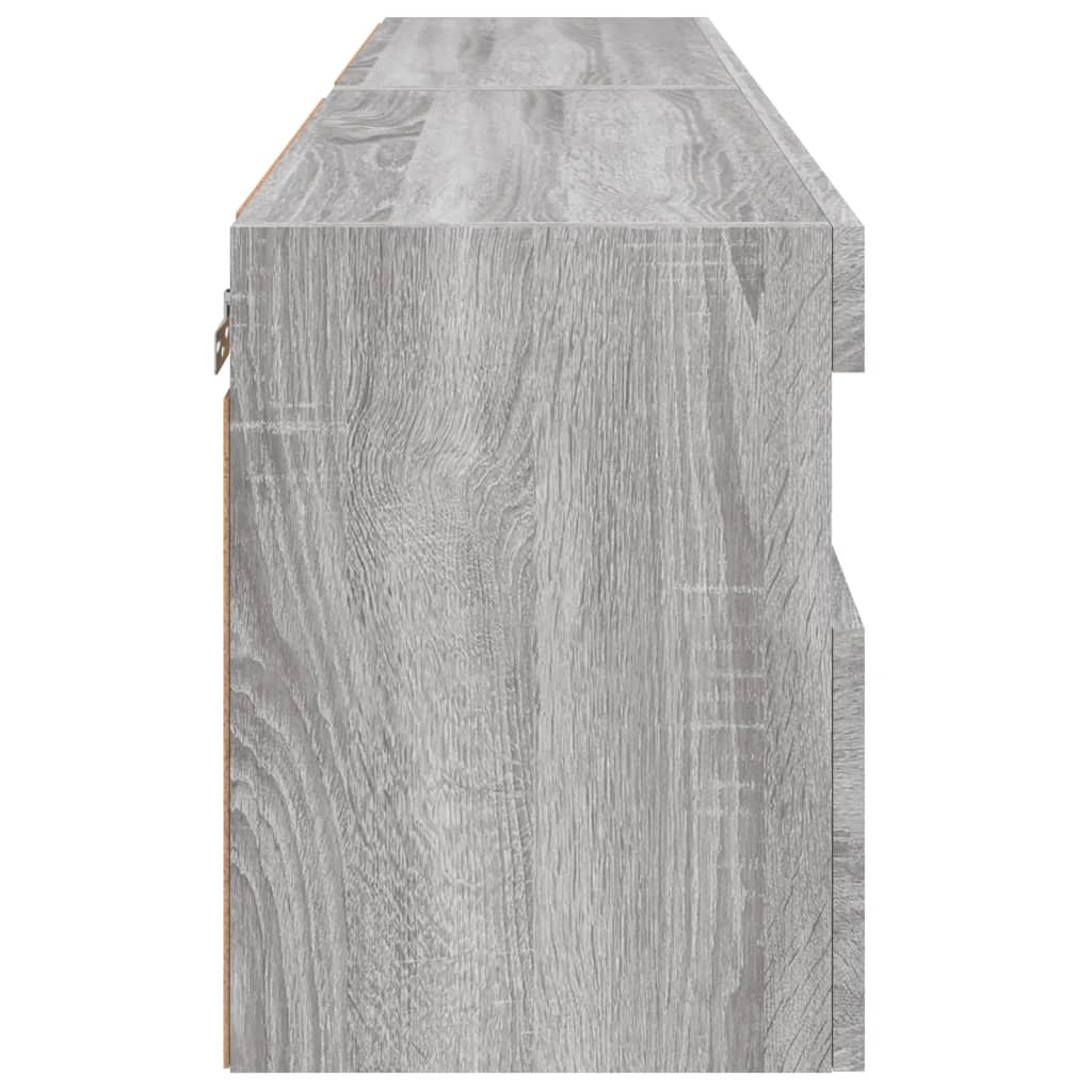 Wall-mounted TV cabinets with LED, 2 pcs., grey oak, 60x30x40cm