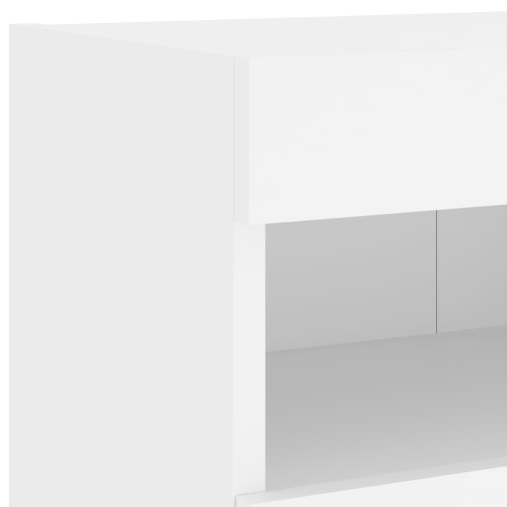 Sieninės TV spintelės su LED, 2vnt., baltos, 80x30x40cm
