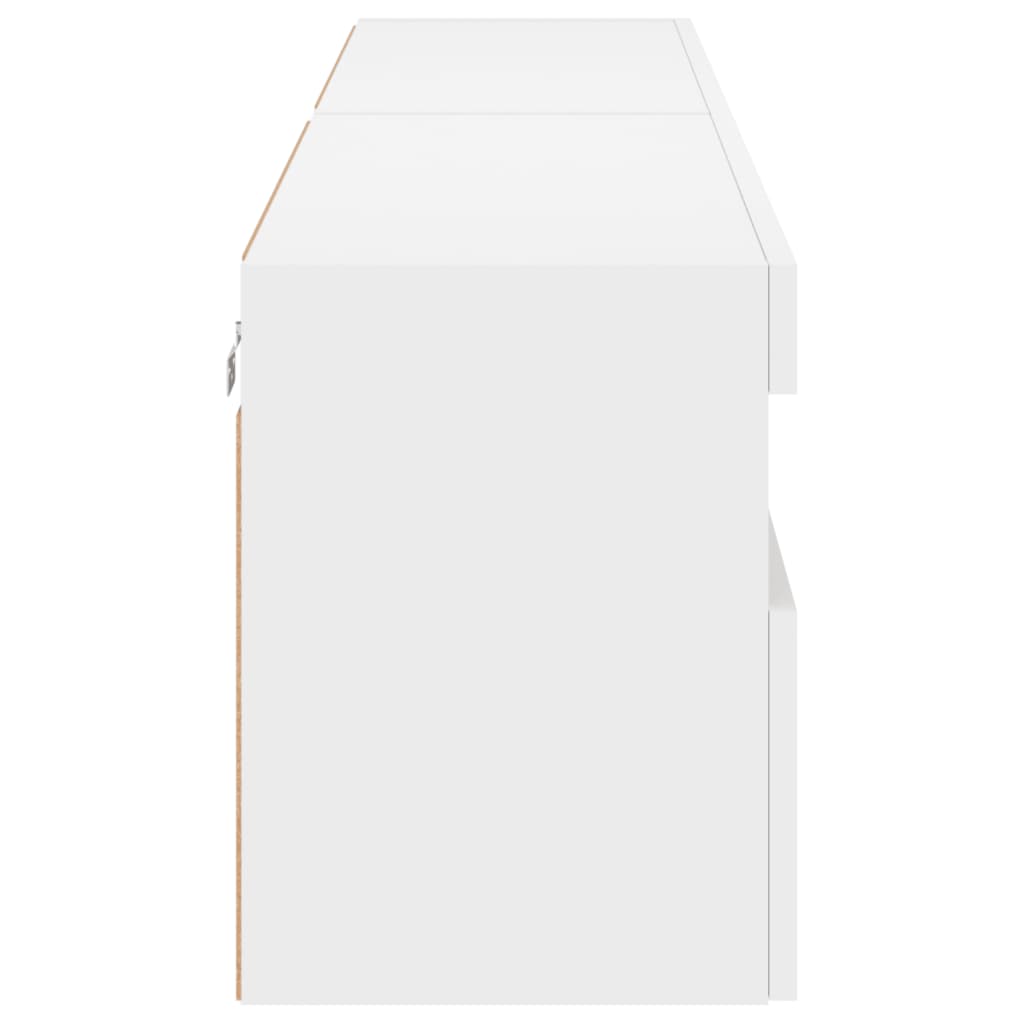 Sieninės TV spintelės su LED, 2vnt., baltos, 80x30x40cm